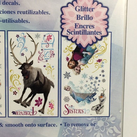 Disney Frozen 36 Wall Decals Removable Repositionable Glitter Elsa Anna Olaf New - Picture 9 of 12
